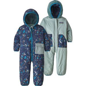 Patagonia Puff-Ball Reversible Bunting Snowsuit Infant Baby 12-18M Hooded Blue